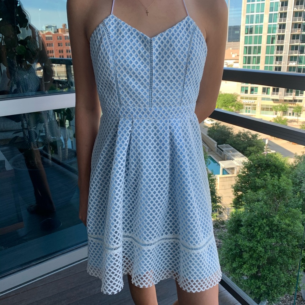 Topshop Blue & White Halter Dress